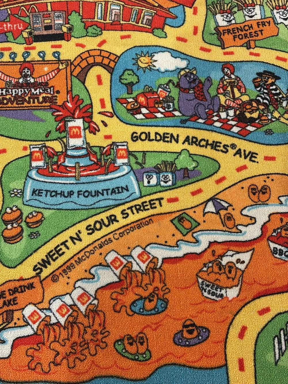 90’s/ Y2K Vintage 1999 McDonald’s Adventure Happy Meal Play Rug/Mat, Very Rare!